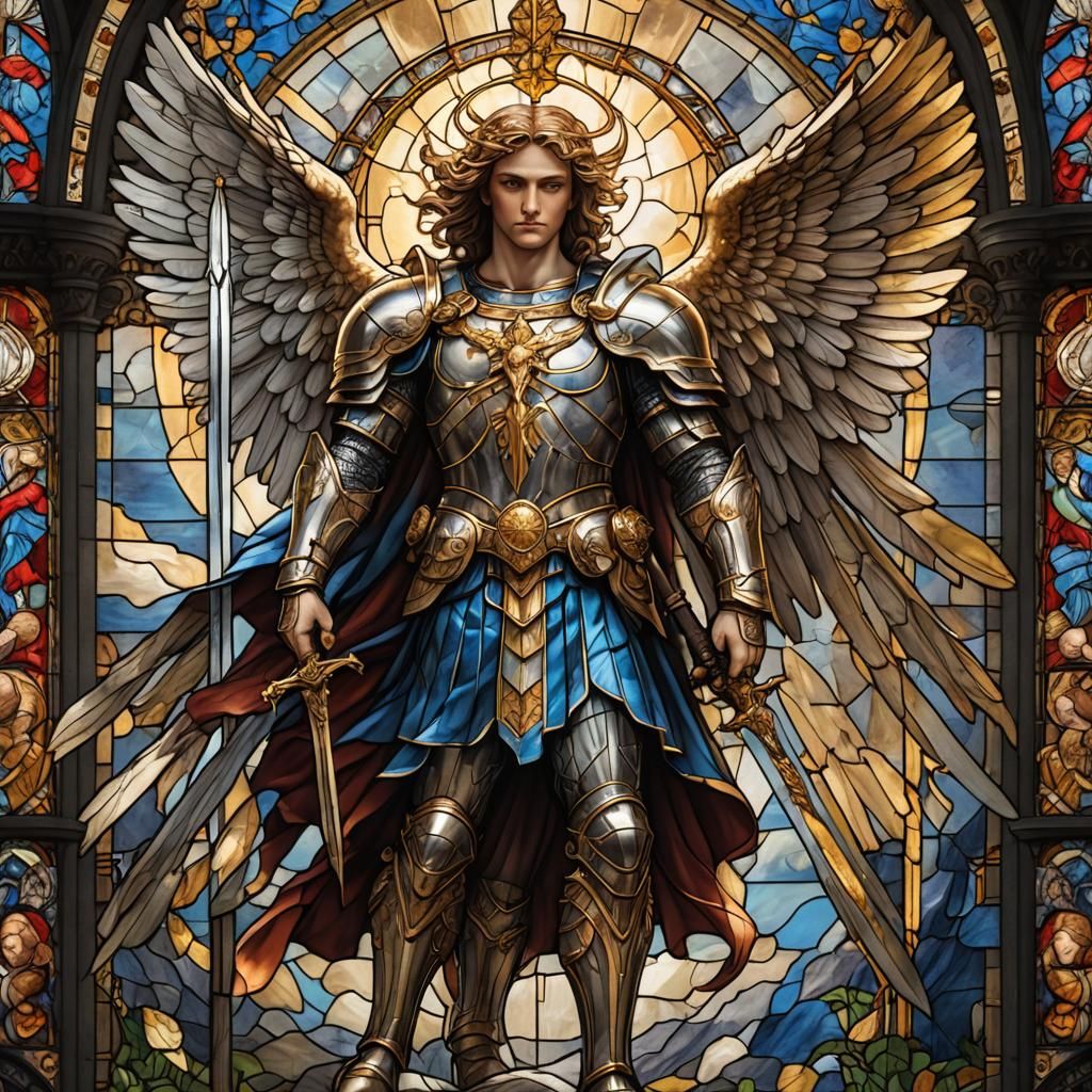 Archangel Michael Stained Glass Art