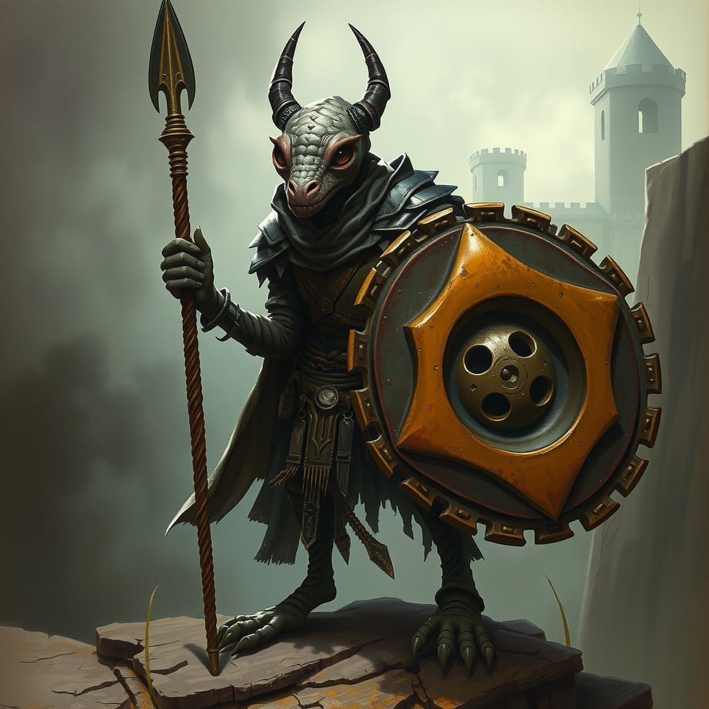 Medieval Dark Fantasy Suricate Warrior