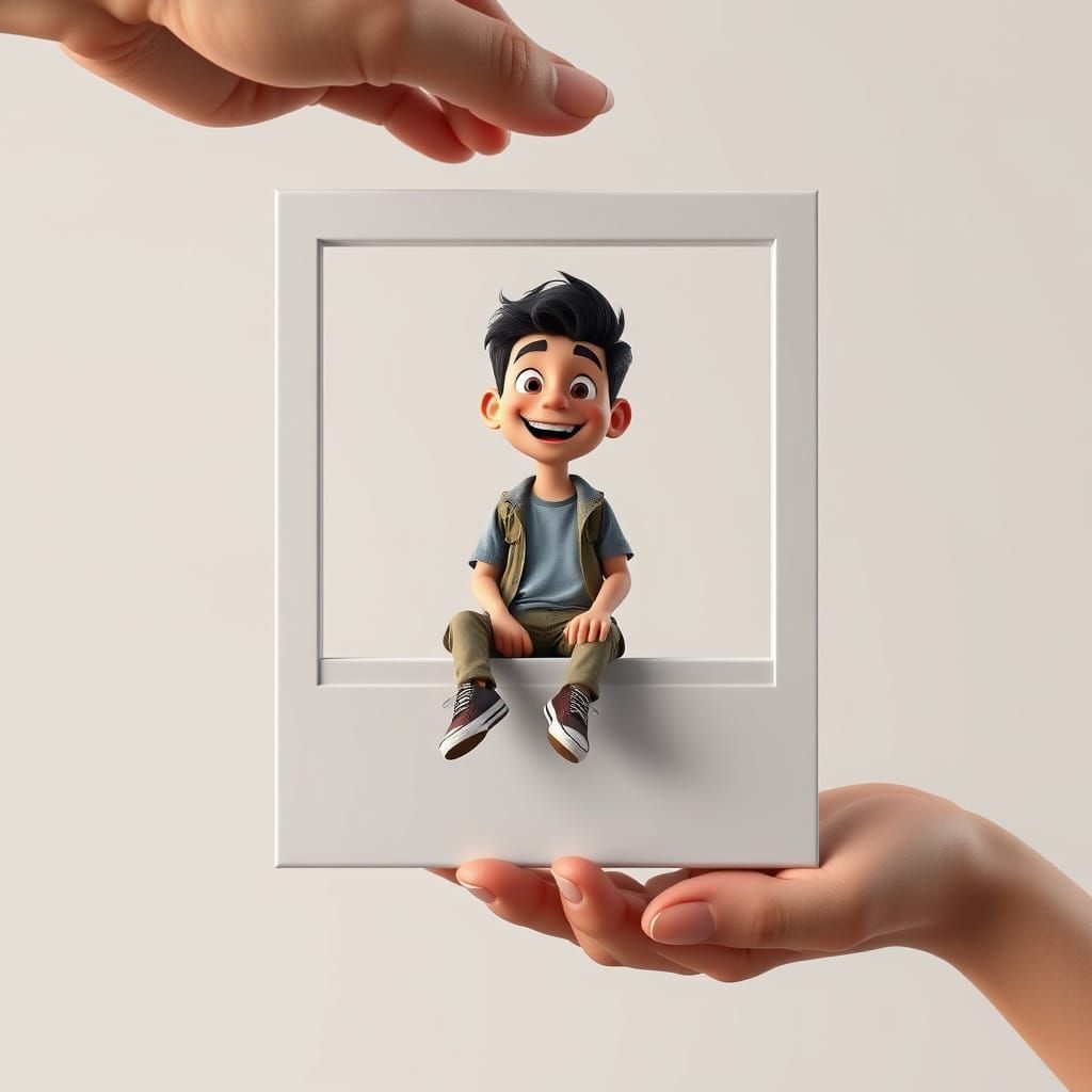 Cheerful Man Peeks Out from Instagram Post in DreamWorks Car...