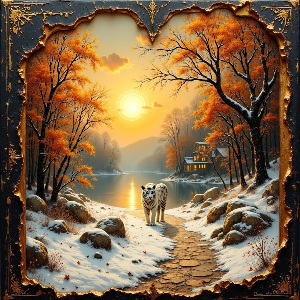 Hidden world from the cracked, frost-touched pages of an anc...