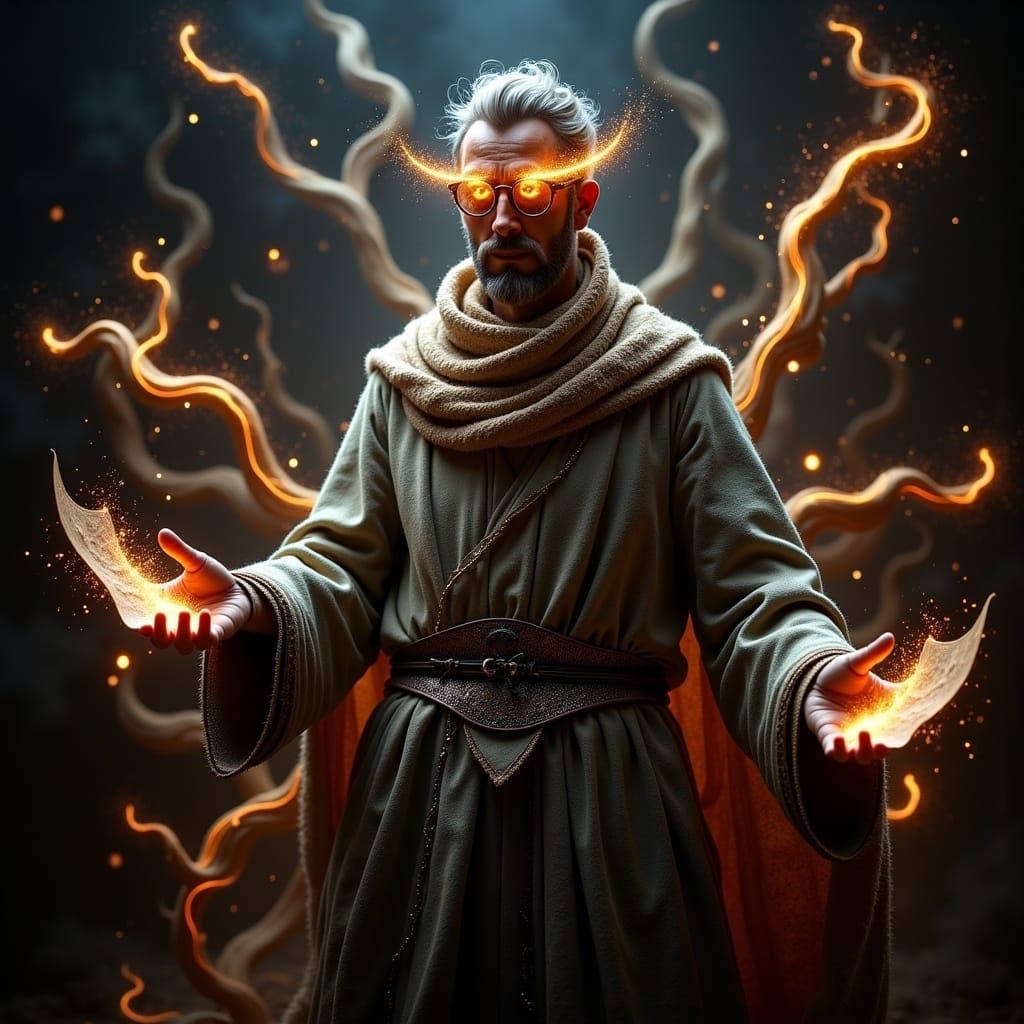 Scholar Immersed in Augmented Reality and Ancient Scrolls