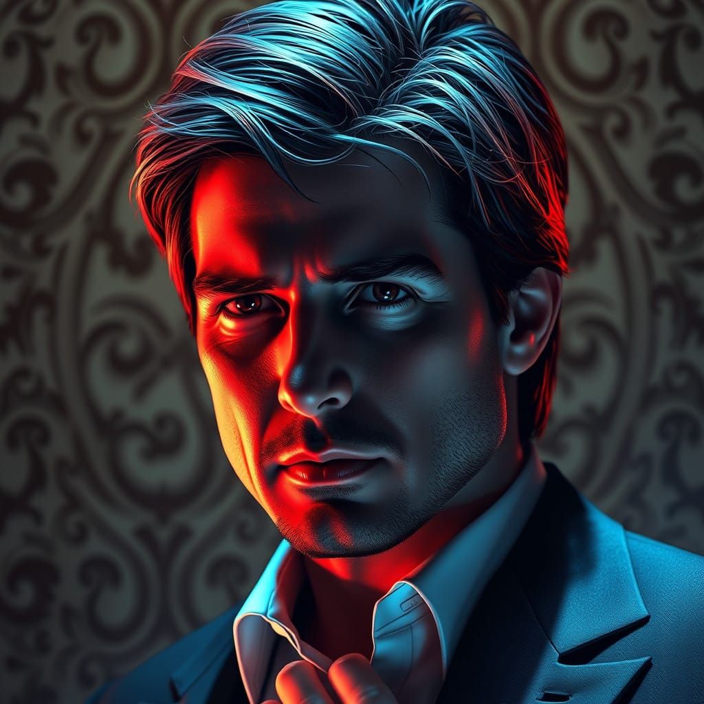 Stunning Ethan Hunt Portrait in Cyberpunk Style