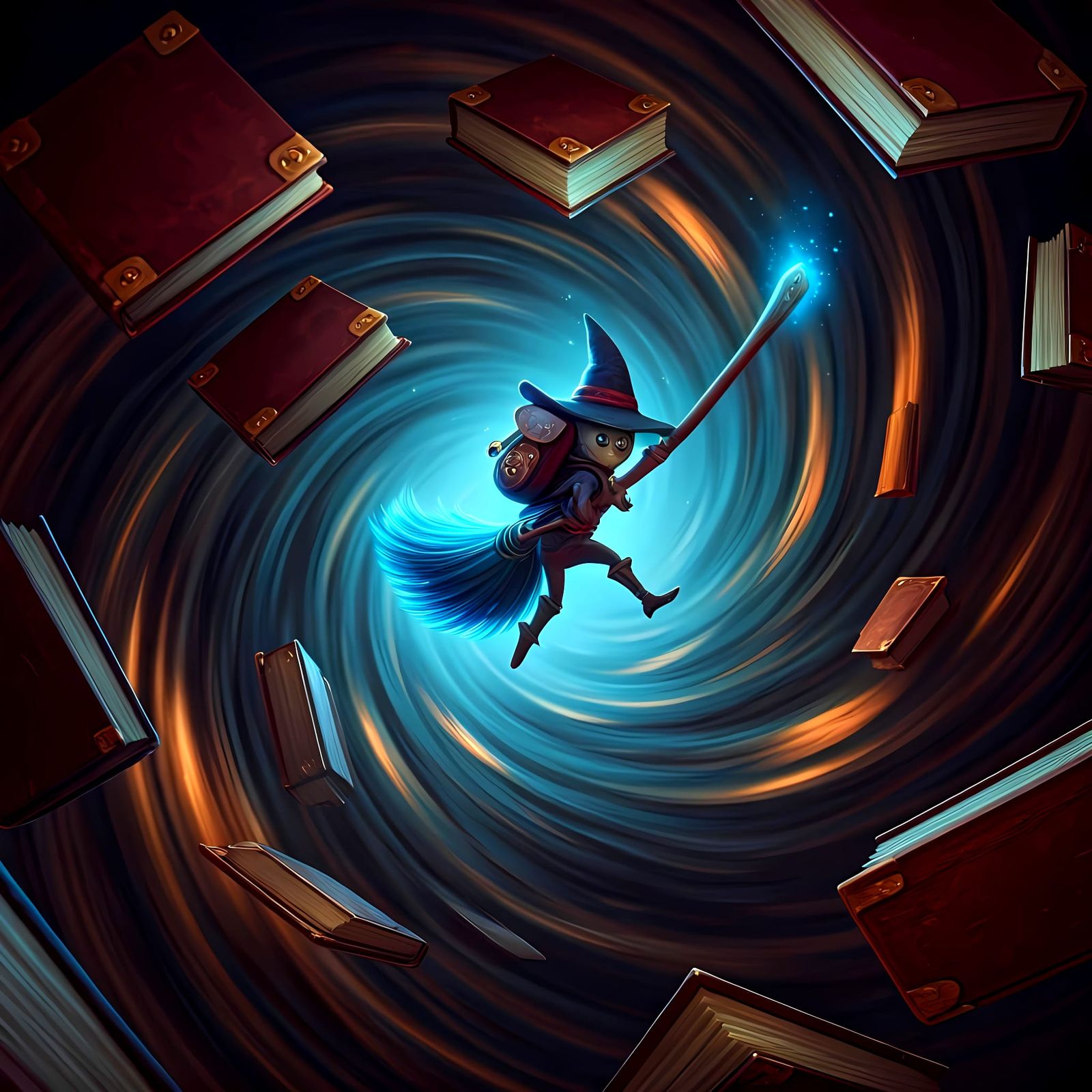 Whimsical Library Faerie in High Fantasy Style