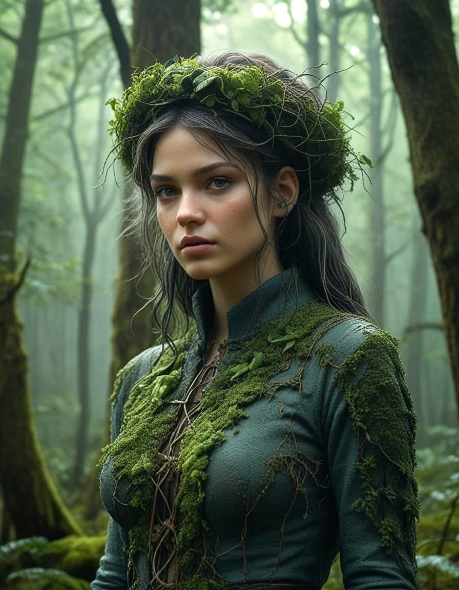 Hyperrealistic Forest Goddess