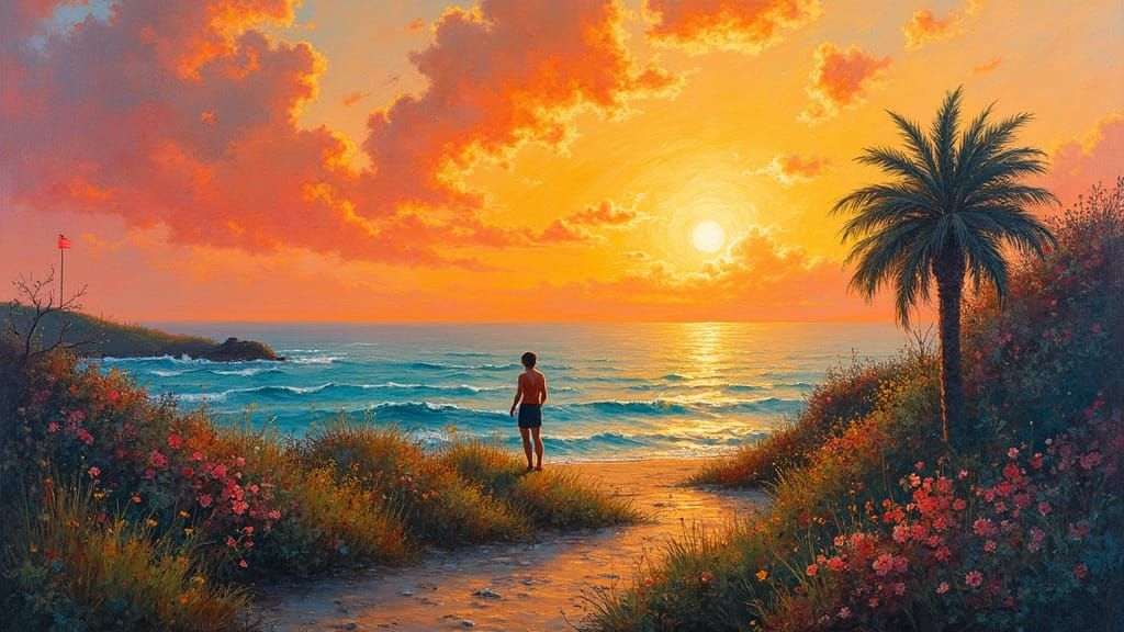 Expressionist Painting with Impasto Acrylic Textures