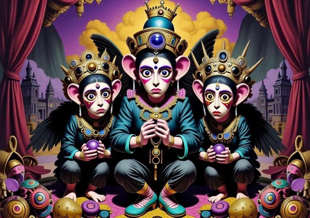 Whimsical Circus Monkeys in Fantasy Dreamscape