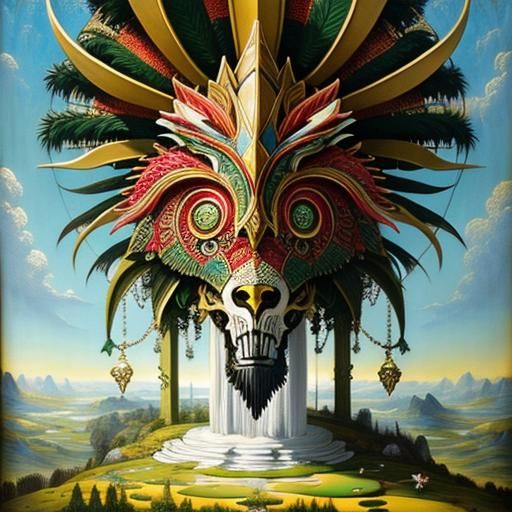 Mythical Landscape in Victorian Fairy Painting Style