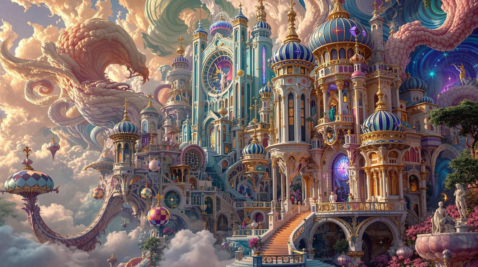 Fractal Metropolis in Escherian Style