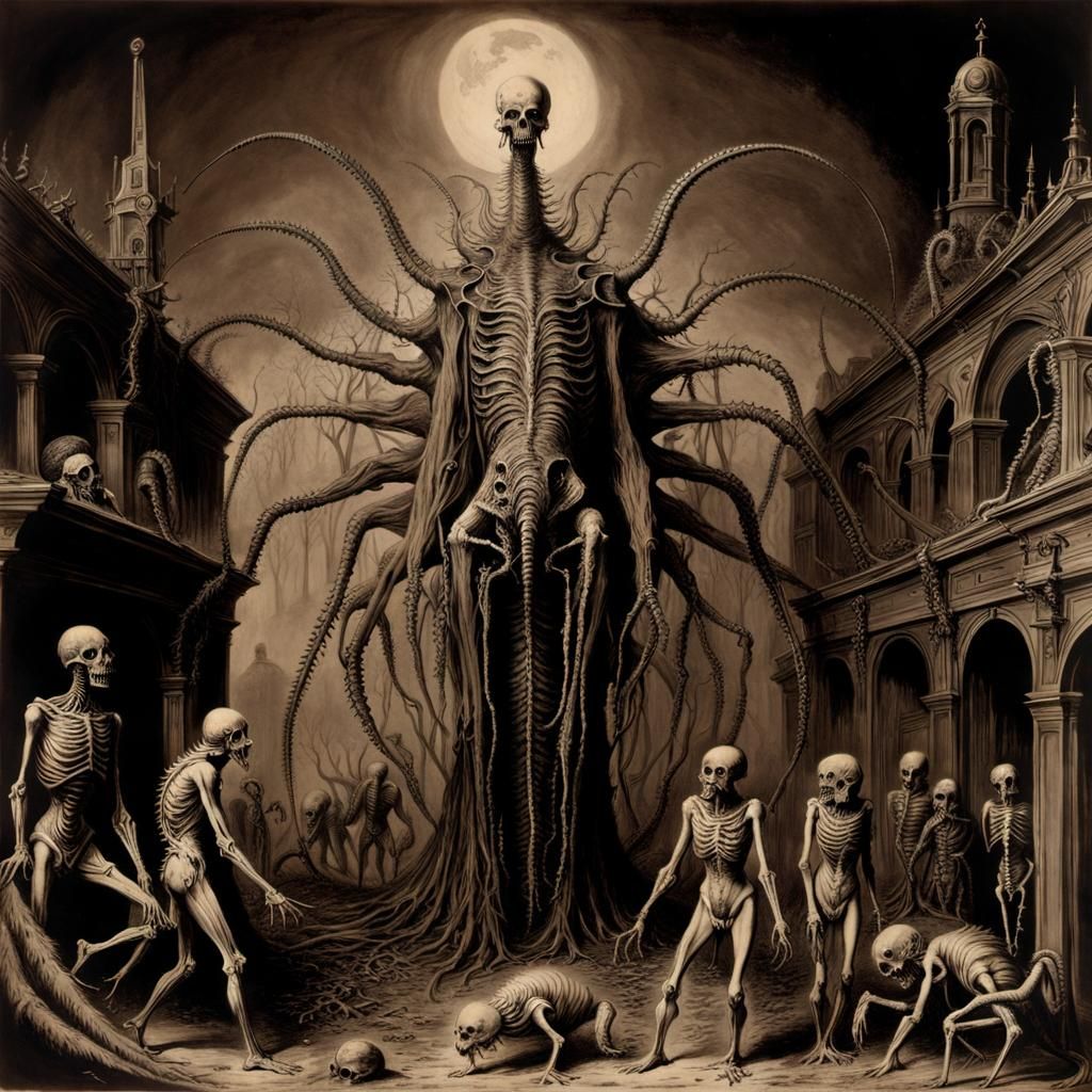 Sepia Photograph of Crawling Horrors Walking