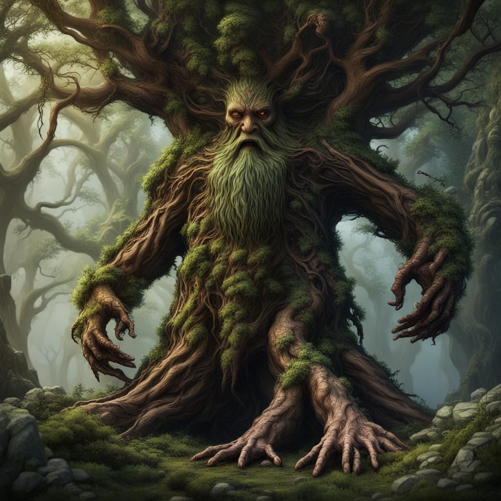 Forest Treant: Detailed Matte Painting