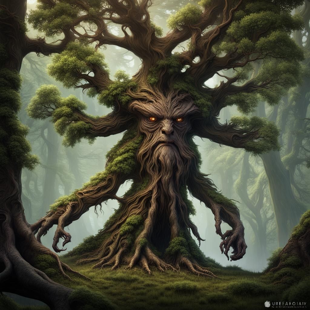 Forest Giant: A Fantastical Tree Man in Digital Art