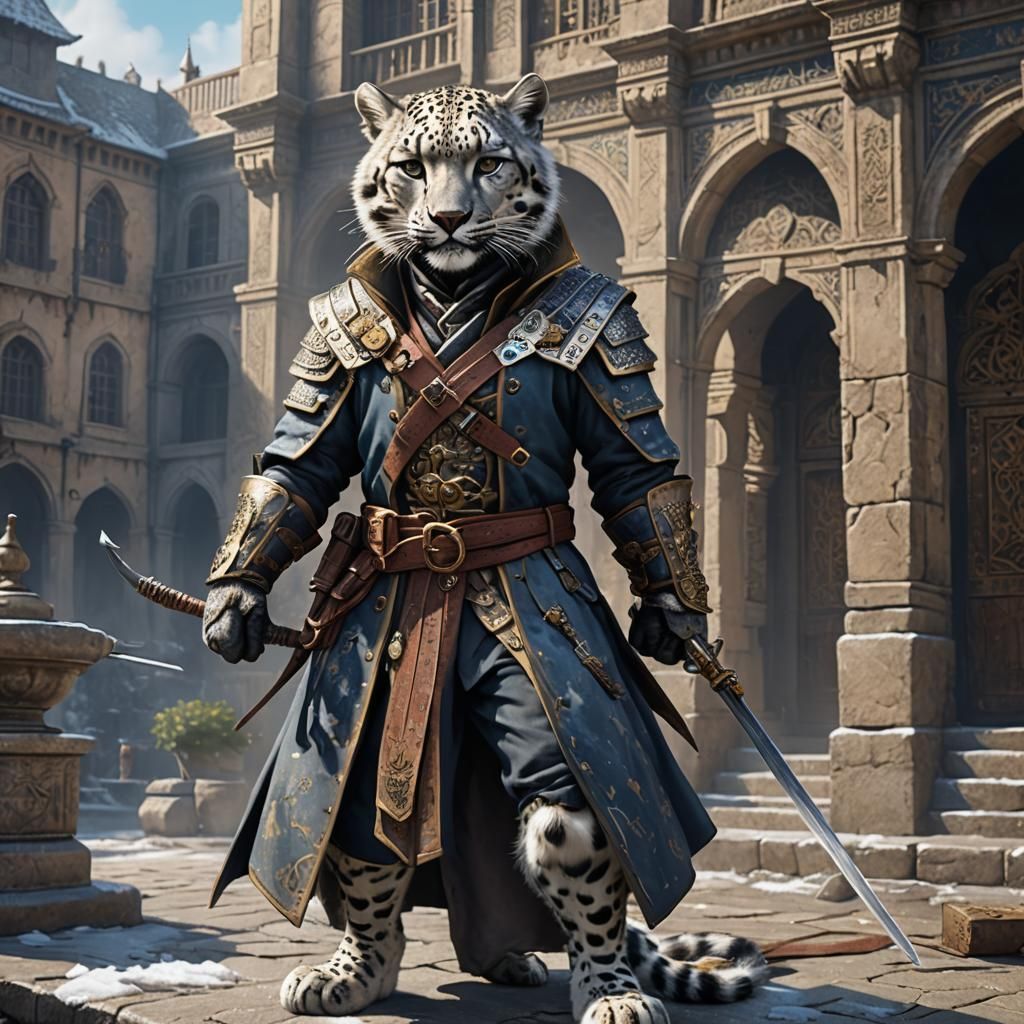 Tabaxi Swashbuckler with Rapier in Palace