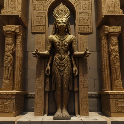 Reptilian Alien in Ancient Mesopotamian Temple