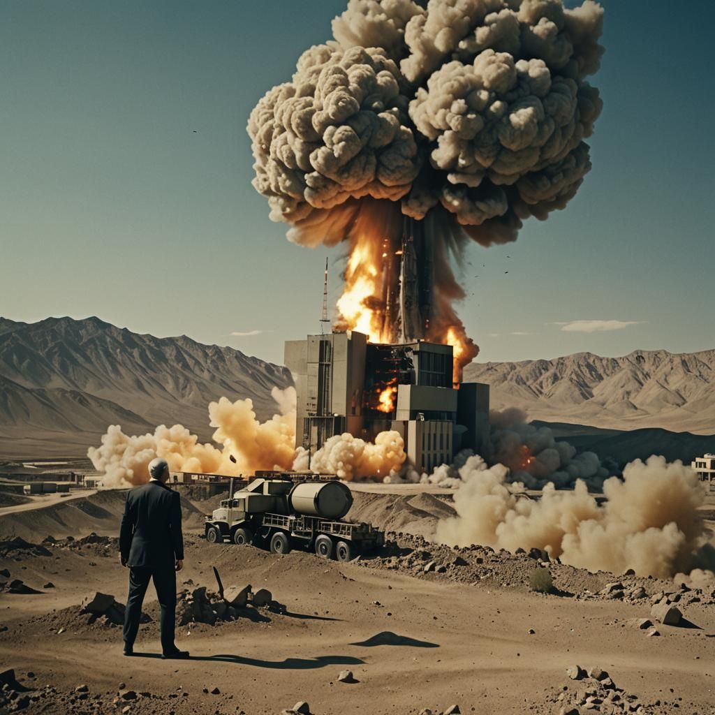 Dramatic Film Still: Nuclear Reactor Attack