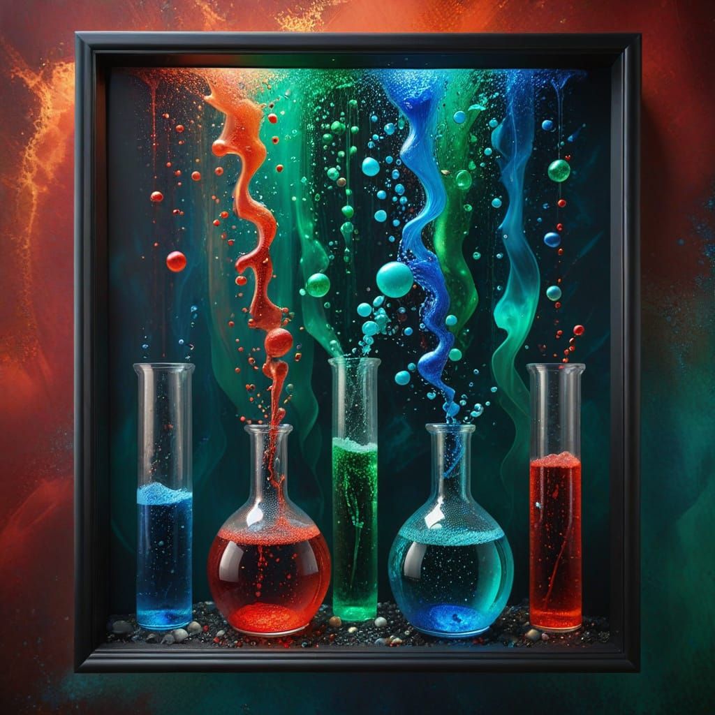 Abstract Silk Background with Bubbles and Glass