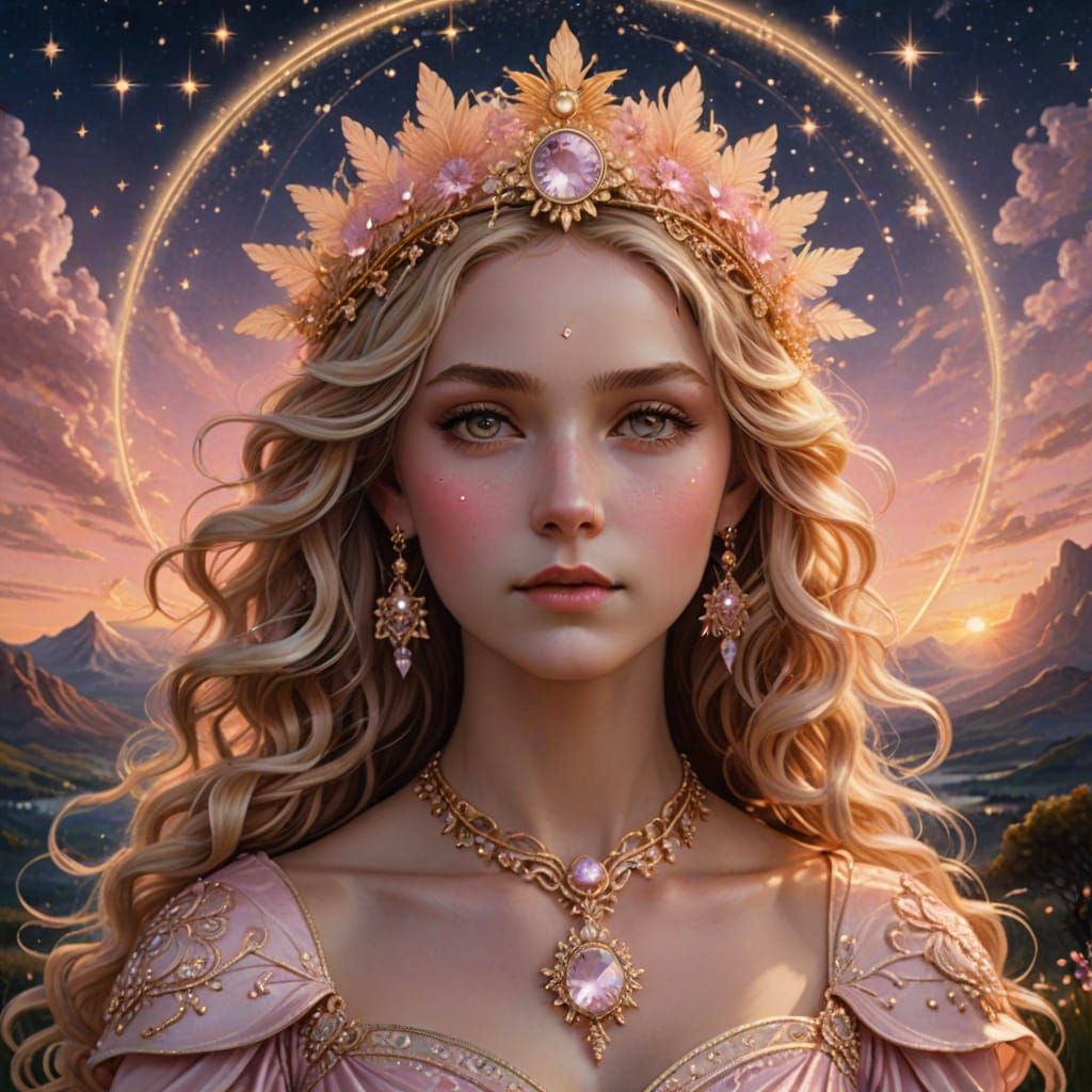 Goddess of Dawn in Radiant Close-Up