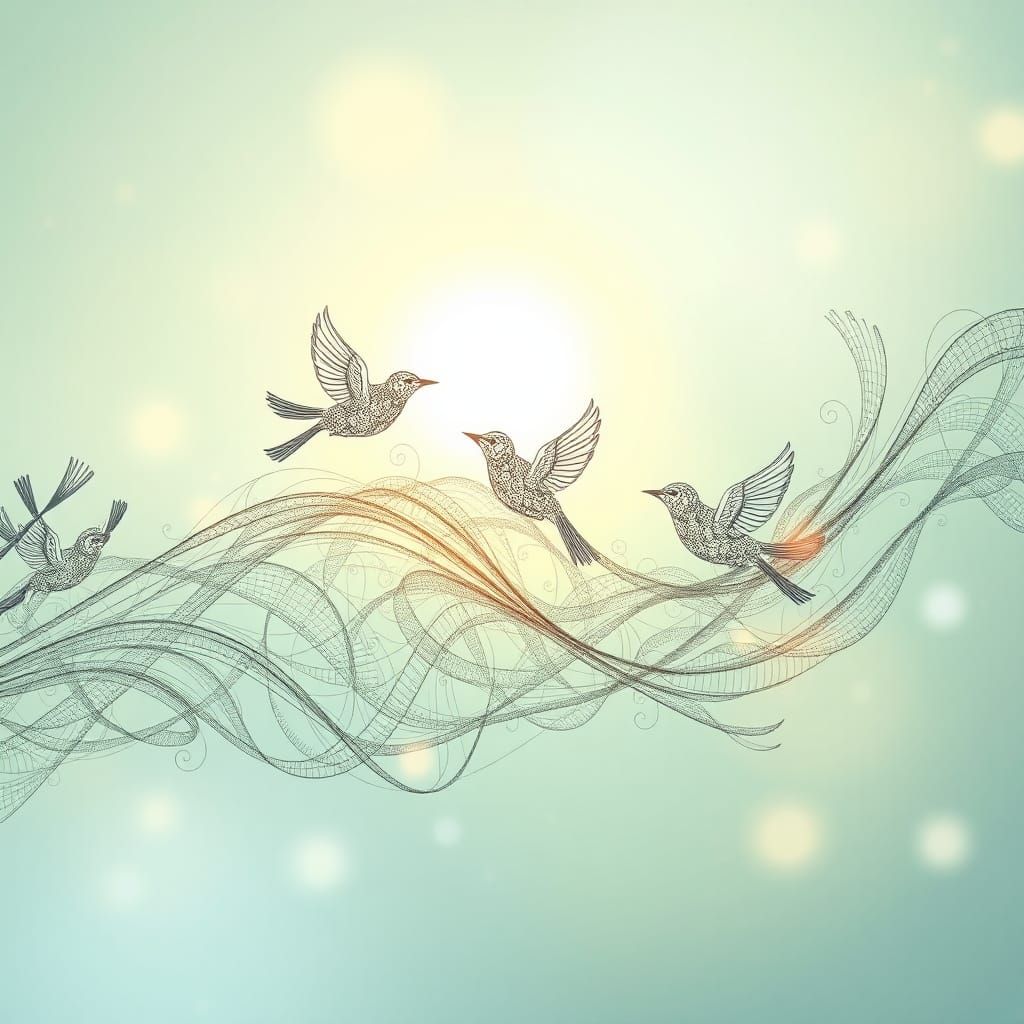 Birdsong Visualization: Abstract Fractals in Morning Light