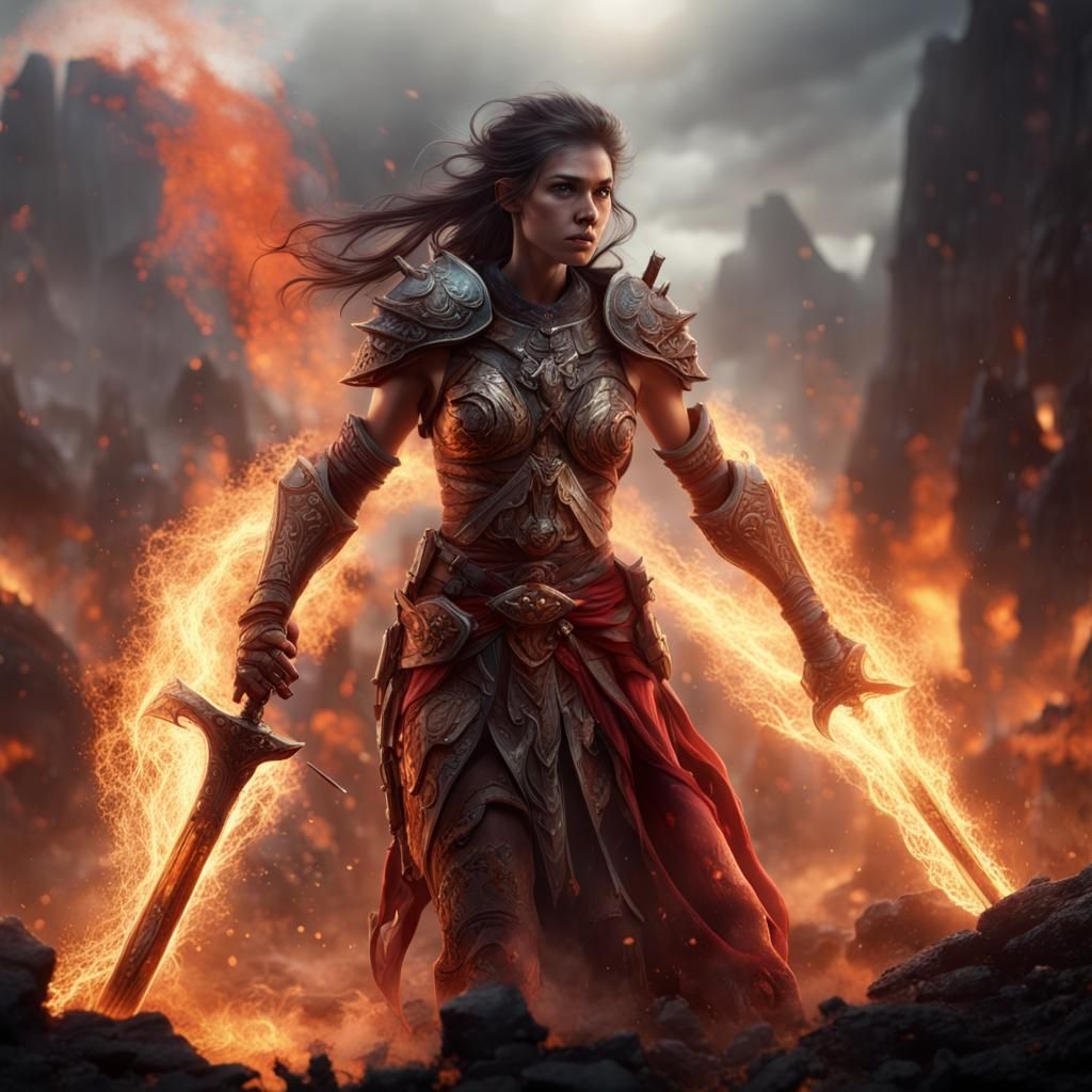 Epic Death of a Female Warrior on Battlefield