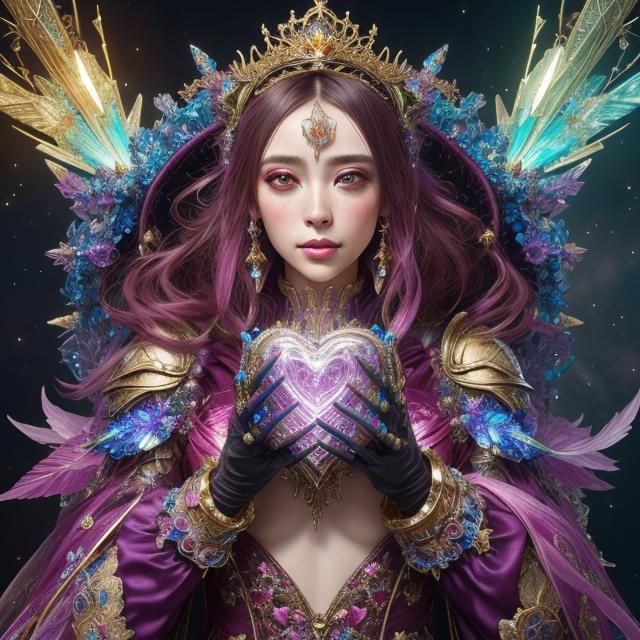 Illuminated Crystalline Heart: A Fantasycore Masterpiece