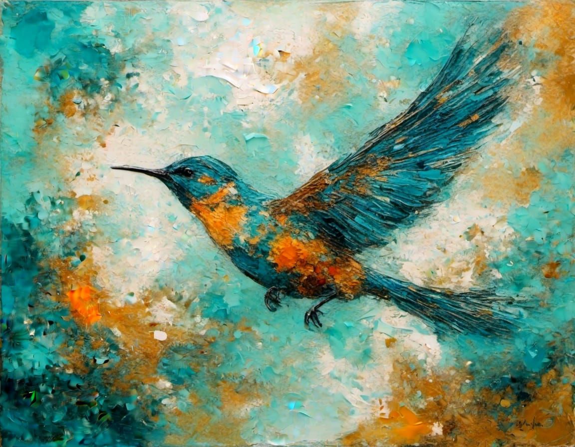 Bird in Flight: Alcohol Ink Art