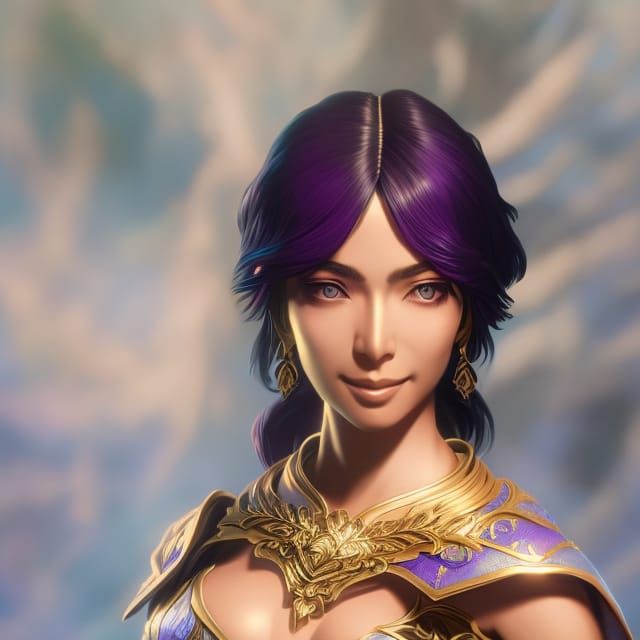 Rukia Portrait in Dynamic Lighting, Splash Art Style