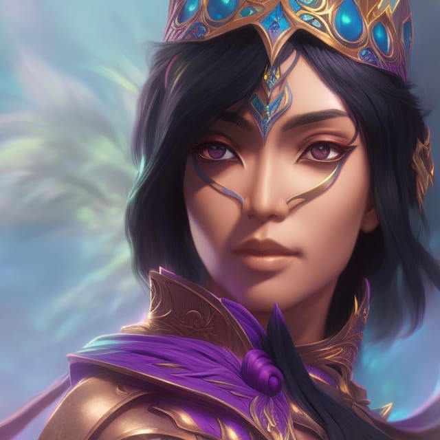 Rukia Portrait in Hyperdetailed Splash Art Style