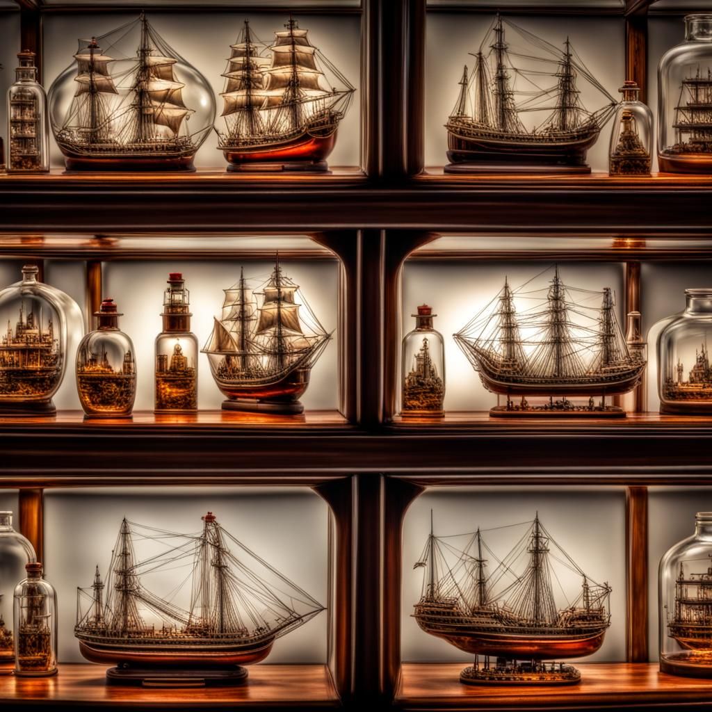 Ships in Bottles: Hyperrealistic Still Life