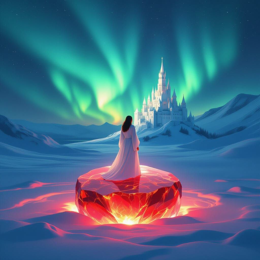 Mystical Red Crystal Earth and Northern Castle