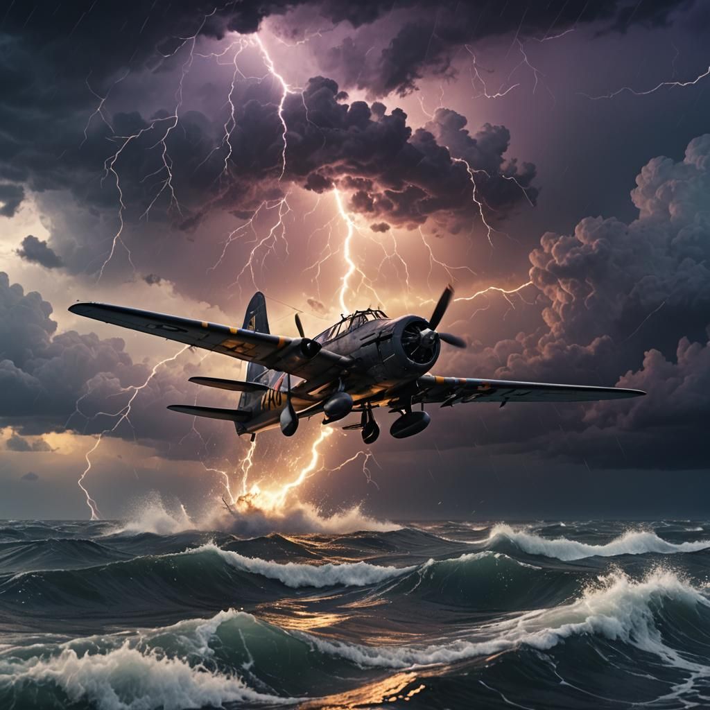 WWII Plane Crash in Epic Lightning Storm