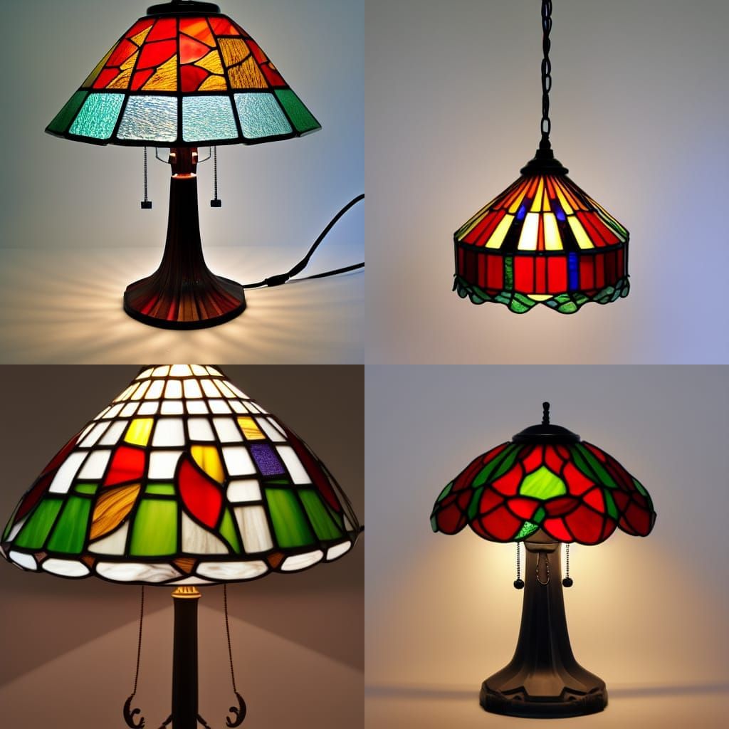 Elegant Stained Glass Lamp Radiating Warmth