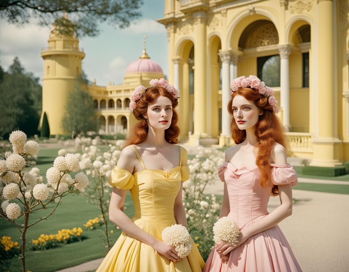 Two Girls in a Park, Kodak Ektar Style