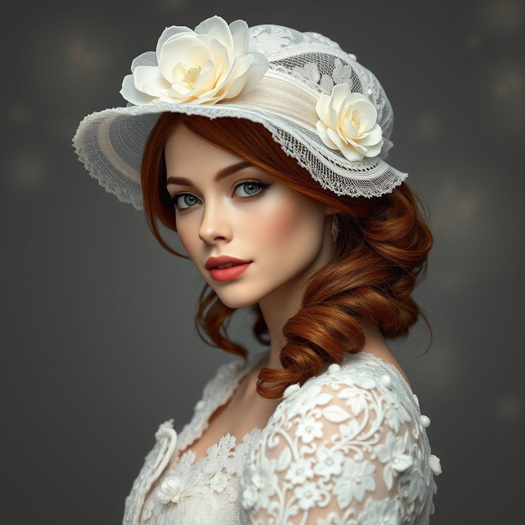 Ethereal Beauty in Vintage Lace Gown