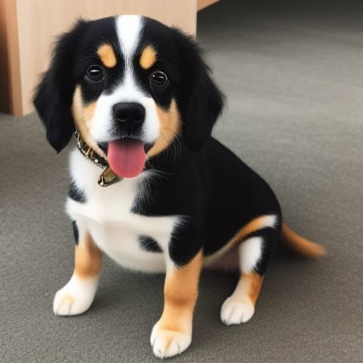 Cute Dog in Assembly Drawing Style