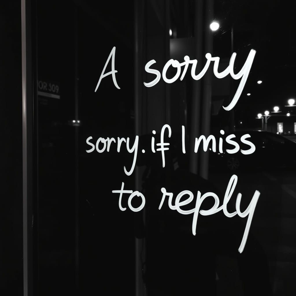 A Simple Written Sign: "Sorry If I Miss To Reply"