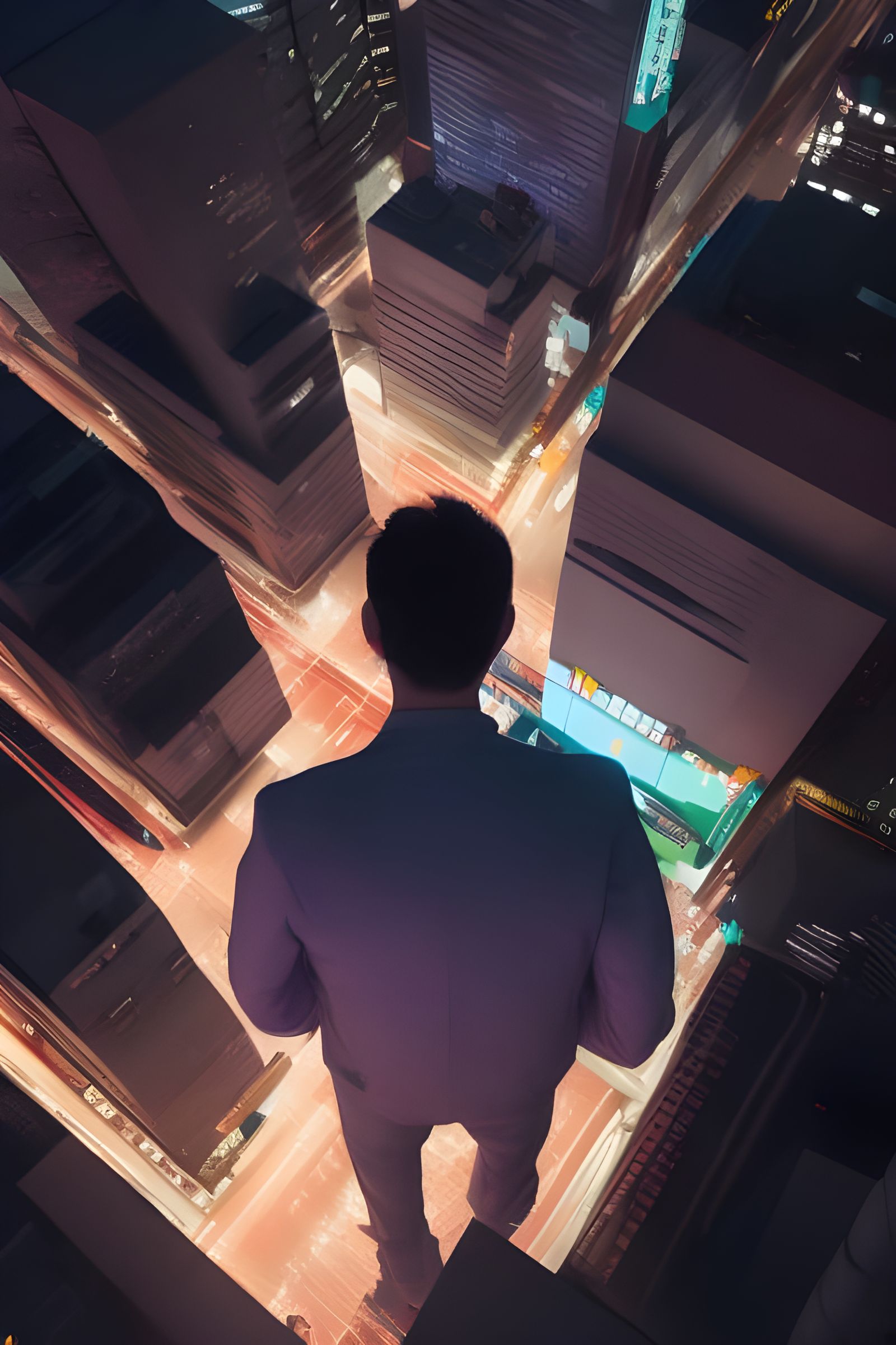 Night View in Tokyo with Neon Lights