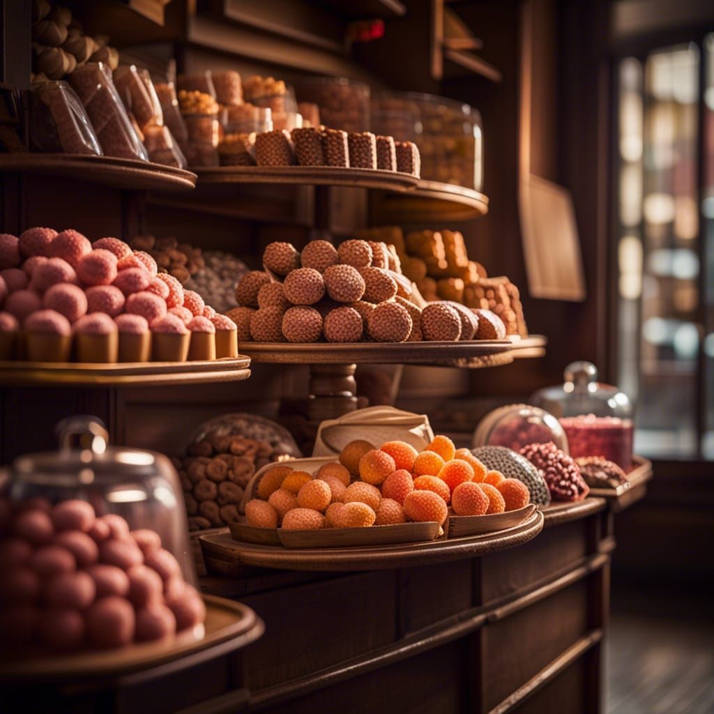 Old Fashioned Sweets Shop in Sharp Focus