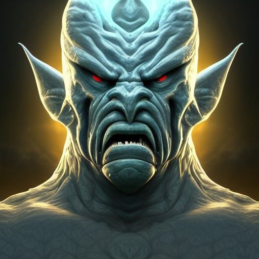 Hyperrealistic Muscular Portrait in Biopunk Fantasycore Styl...
