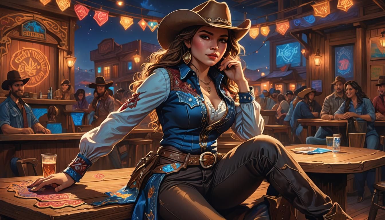 Cowgirl in Western Fantasy Art