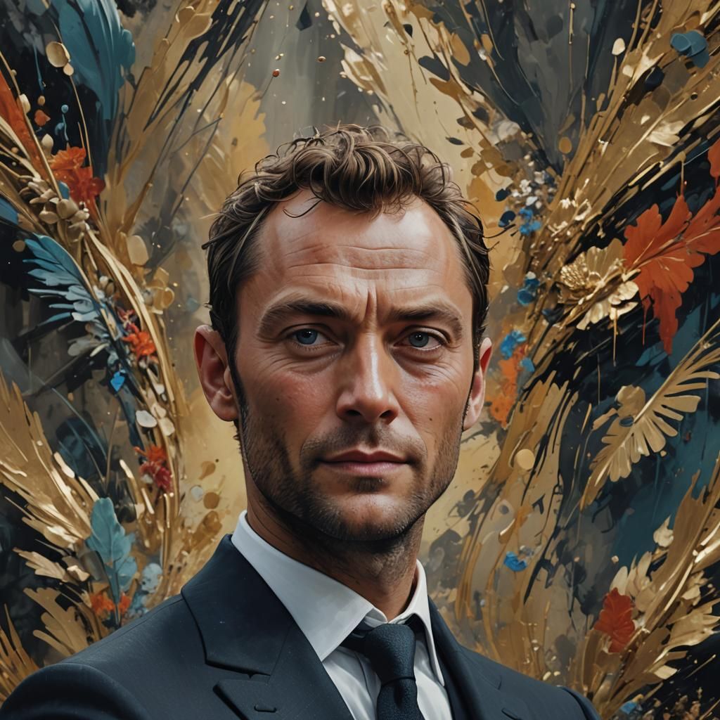 Contemplative Jude Law as 007, Detailed Portrait