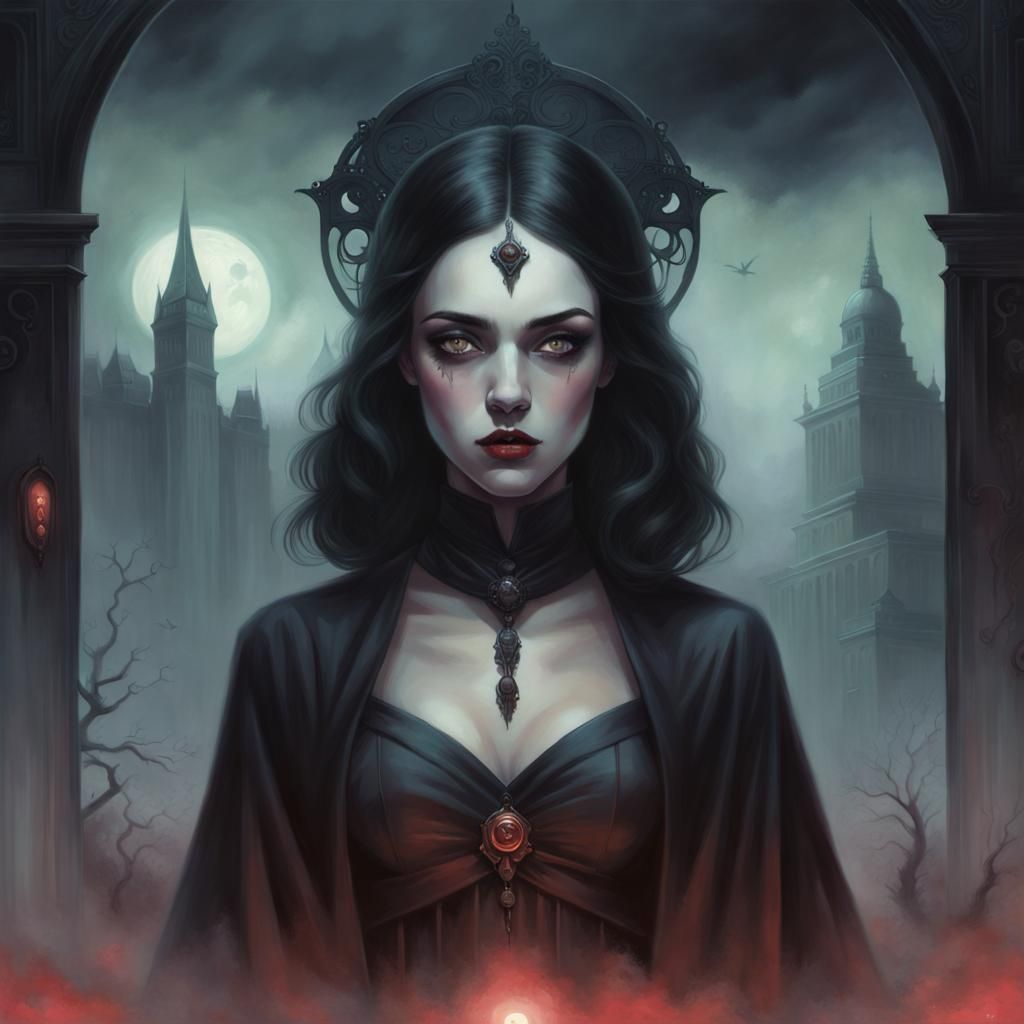 Grimdark Fantasy Portrait in Gothic Surreal Style
