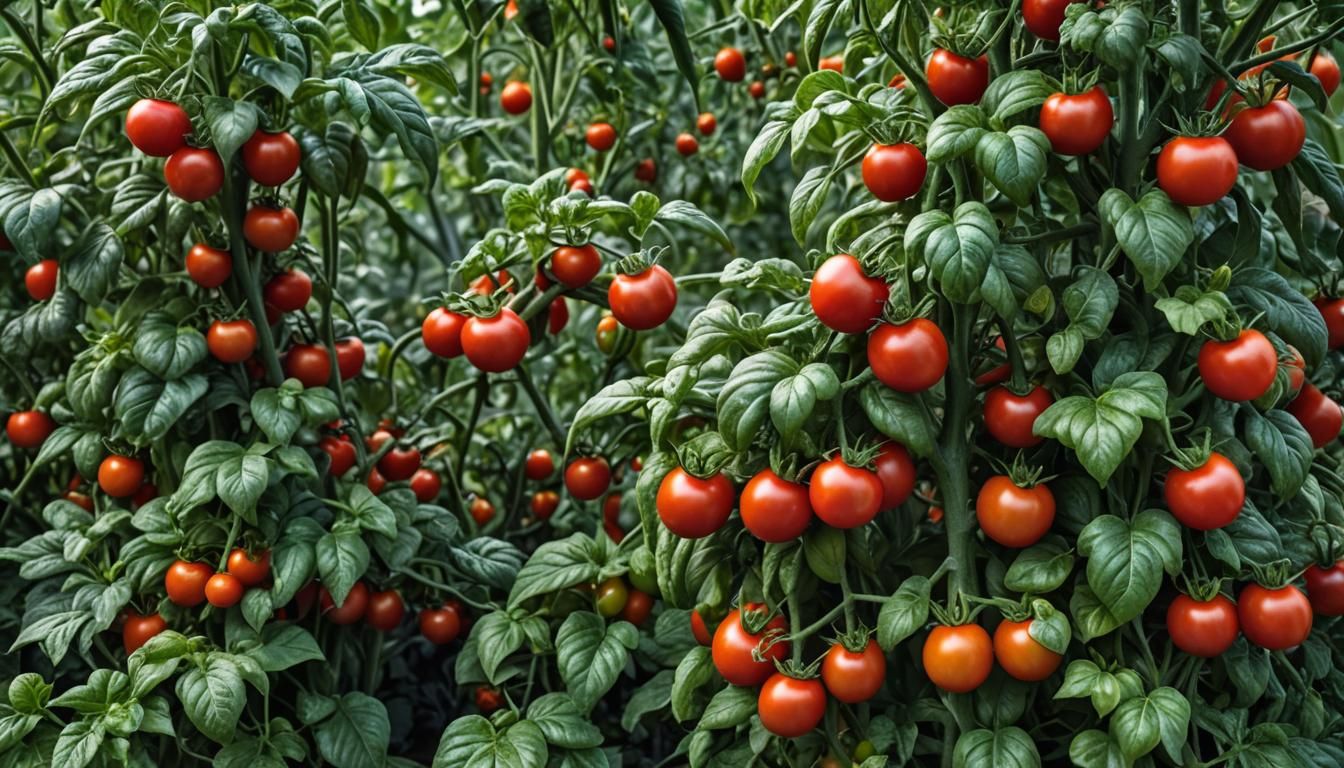 Tomato Houses on Plant: Hyperrealistic 64 Megapixel Image