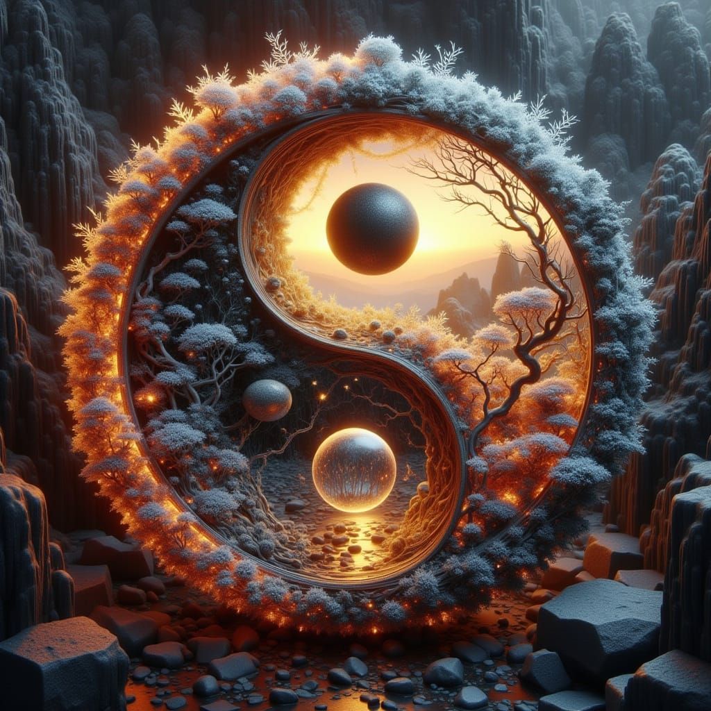 <lora:Yin-Yang scenery:1.0>  A beautiful realism,  surrealis...