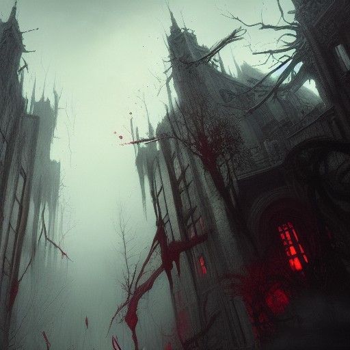 Dark Fantasy Castle in Hyperdetailed Gothic Art