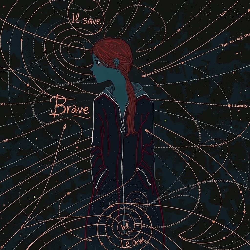 Gentle Soul Radiates Courage in Neon Dreamscape