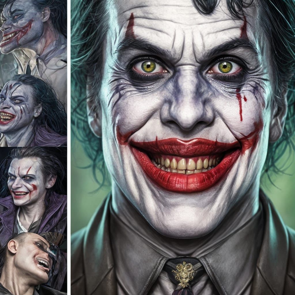 The Joker: Intricate Portrait in Hyperrealistic Style