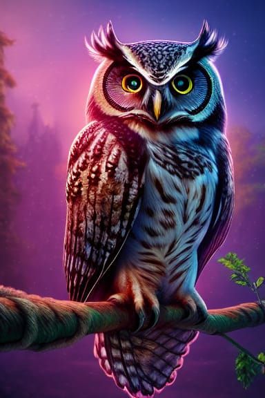 Hyperdetailed Owl of Divine Punishment: Gothic Art