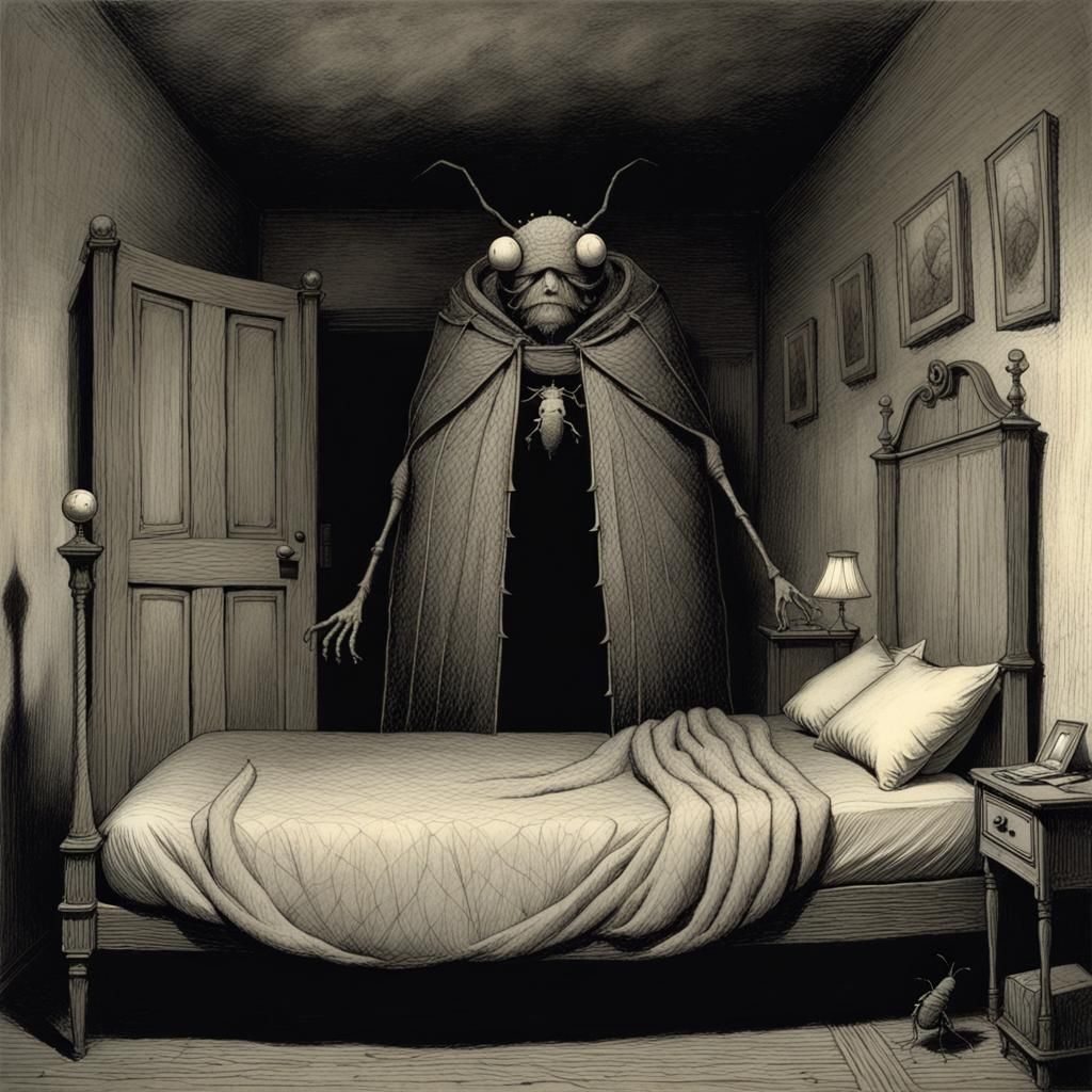 The Old, Tired Bed Bug: Dark Surrealist Art