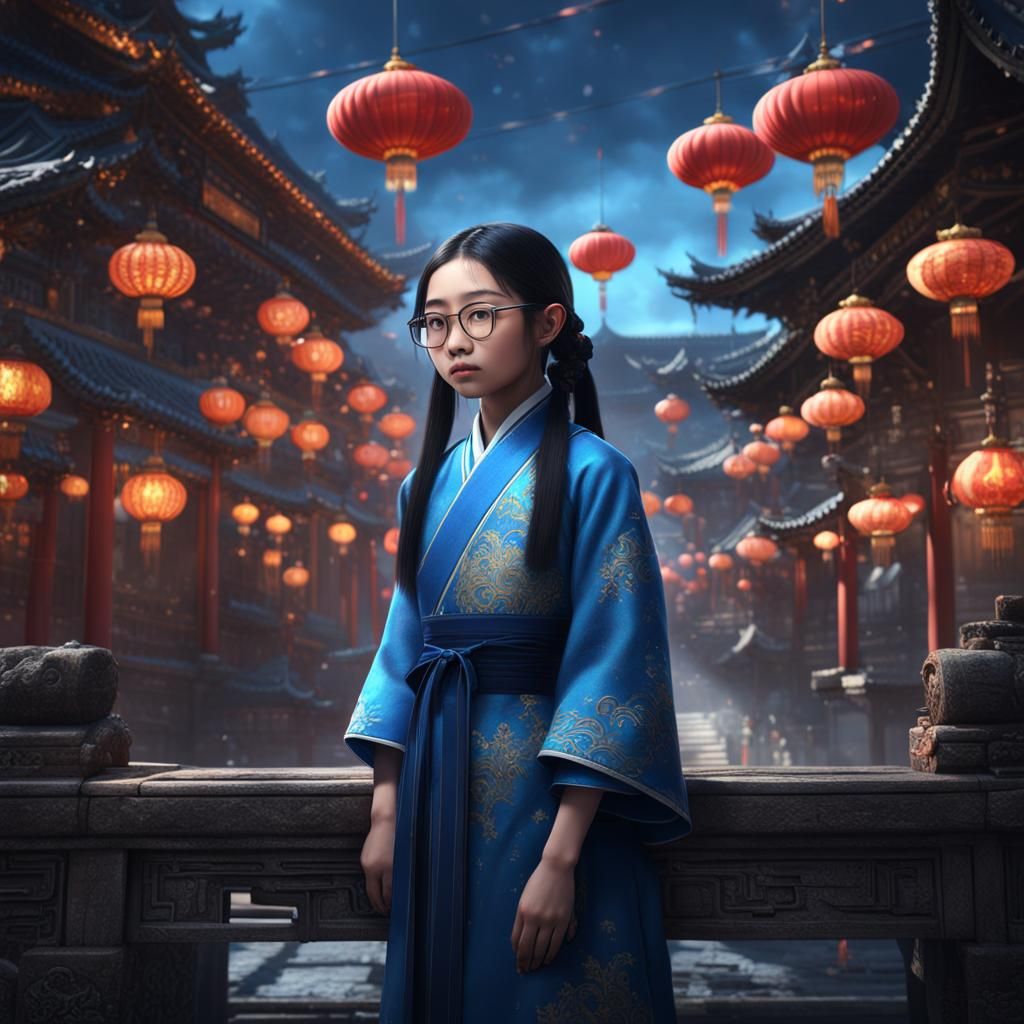 Detailed Portrait of a Chinese Girl in Fantasy Art Style