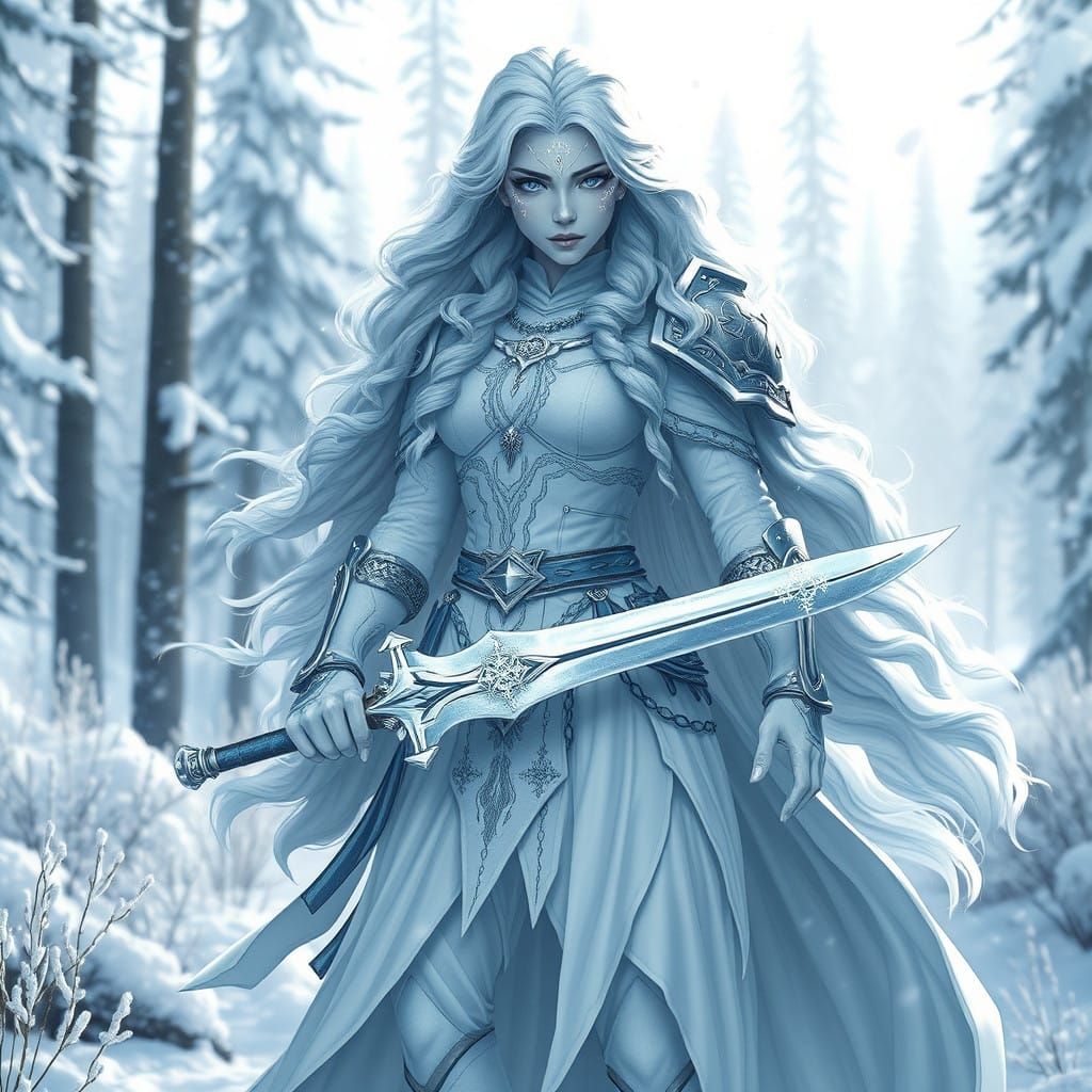Regal Ice Warrior Empresses Winter Landscape