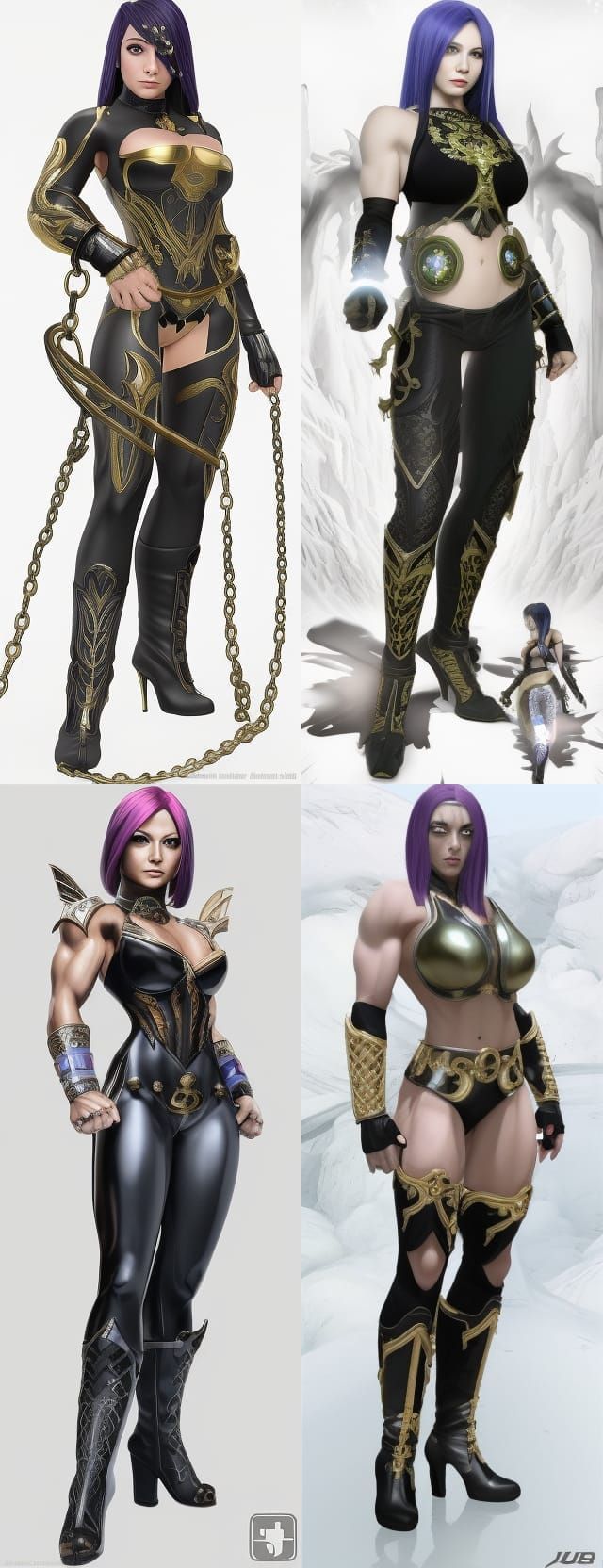 Anime Android Bodybuilder in Wrestling Arena Portrait